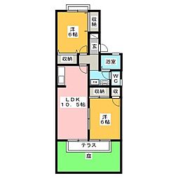 セジュール八王子B 2LDKの間取図画像