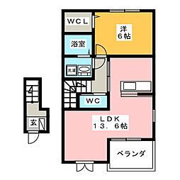 シアンドバリーA 1LDKの間取図画像
