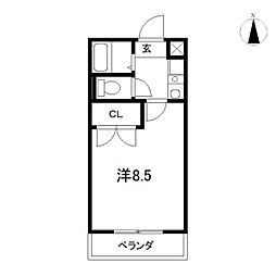 さくらはうす 1Kの間取図画像