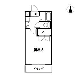 さくらはうす 1Kの間取図画像
