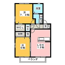 レアルウィルモア 2LDKの間取図画像