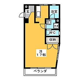 サンシャインビル ワンルームの間取図画像