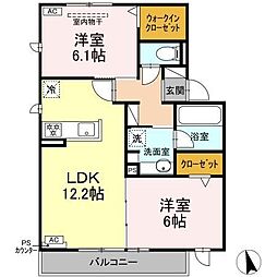 ルビーロマン 2LDKの間取図画像