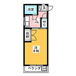 ハウス光 1Kの間取図画像