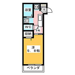 fioregirasole 1Kの間取図画像