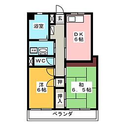 ユニテ井上 2DKの間取図画像
