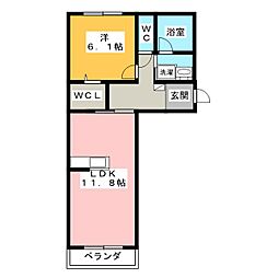 リラフォート 1LDKの間取図画像
