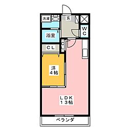 アムール 1LDKの間取図画像