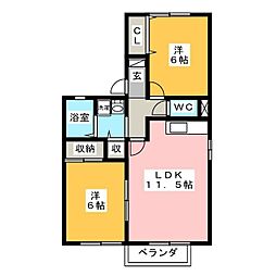 ベル・フィオーレ 2LDKの間取図画像