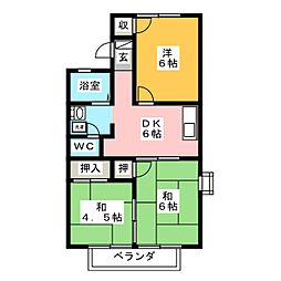 ファミリー東出 3DKの間取図画像