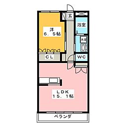 ロイヤル・ツインズ 1LDKの間取図画像