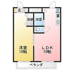 フォレスト18 1LDKの間取図画像