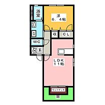 セントレア  ｜ 岐阜県岐阜市柳森町１丁目（賃貸アパート1LDK・1階・44.42㎡） その2