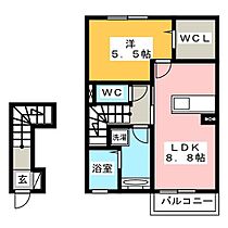 エルヴィータ煌き  ｜ 岐阜県岐阜市前一色２丁目（賃貸アパート1LDK・2階・44.67㎡） その2