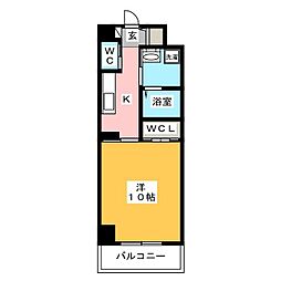 THE  SIX 1Kの間取図画像