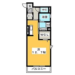 プラセル寺島 ワンルームの間取図画像
