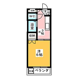 カレッジハウス日野B 1Kの間取図画像