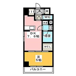 ルネフラッツ岐阜駅前 1DKの間取図画像