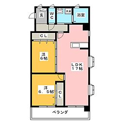 Asuka'93 2LDKの間取図画像