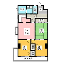 Asuka'93 3DKの間取図画像