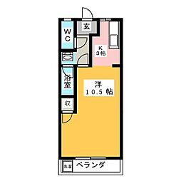 アーバンコート2 1Kの間取図画像