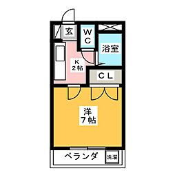 コテージ東海(南) 1Kの間取図画像