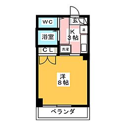コーポラス山田 1Kの間取図画像