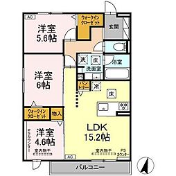Clair島田 3LDKの間取図画像