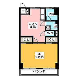 友厚ビル 1LDKの間取図画像