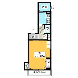 ShaMaison千手堂 ワンルームの間取図画像