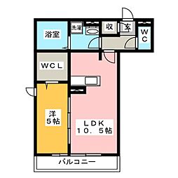 マハロ 1LDKの間取図画像