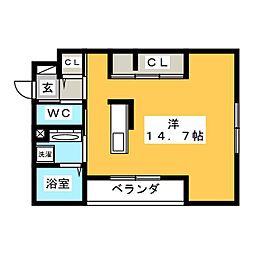 オハナ ワンルームの間取図画像