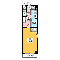エントピア錦 1Kの間取図画像