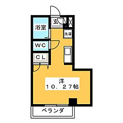 ウエストハウス ワンルームの間取図画像