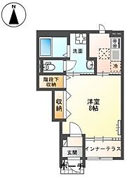 スウィーティー 1Kの間取図画像