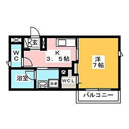 シャーメゾン松屋町 1Kの間取図画像