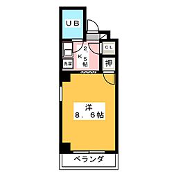 リエス岐阜元町 1Kの間取図画像