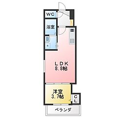 ラ・ガール・ウエストII 1LDKの間取図画像