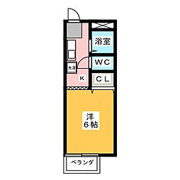 ビューライフ日野 1Kの間取図画像