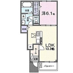 ロングボワシュド 1LDKの間取図画像