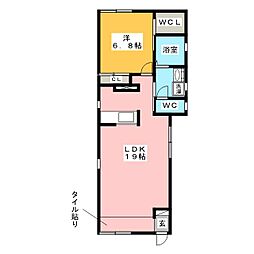 ボナール菱野 1LDKの間取図画像