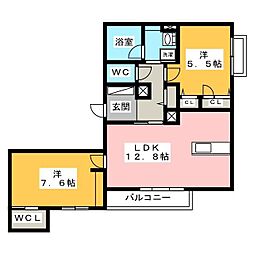 リオリエント金華 2LDKの間取図画像