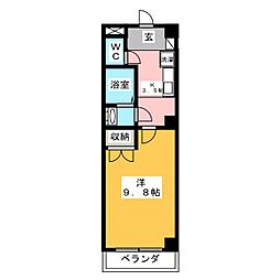 ポレール梅林 1Kの間取図画像
