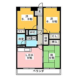 メゾンド鏡島 3LDKの間取図画像