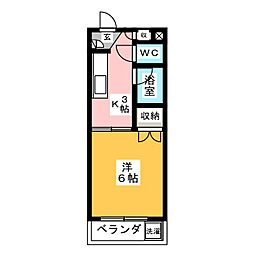カレッジハウス日野B 1Kの間取図画像
