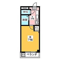 グラナイト尼ヶ崎 1Kの間取図画像