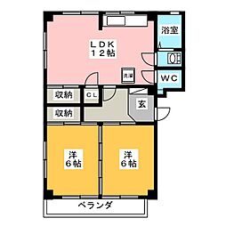 グランシエル西岐阜 2LDKの間取図画像