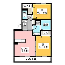 エルヴィータ和み 2LDKの間取図画像