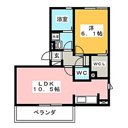 ソンリーサ 1LDKの間取図画像