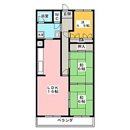 リバーサイドパーク 3LDKの間取図画像